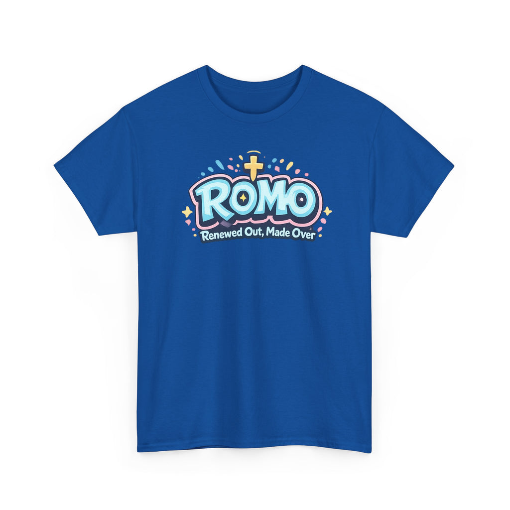 Renewed Out Made Over T‑Shirt — "Romo" Christian Faith Tee (Romans 12:2)
