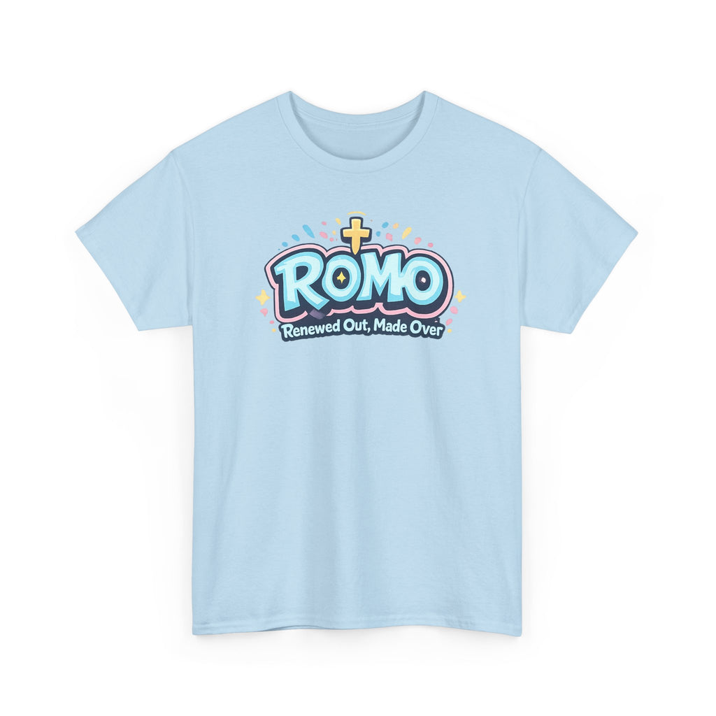 Renewed Out Made Over T‑Shirt — "Romo" Christian Faith Tee (Romans 12:2)