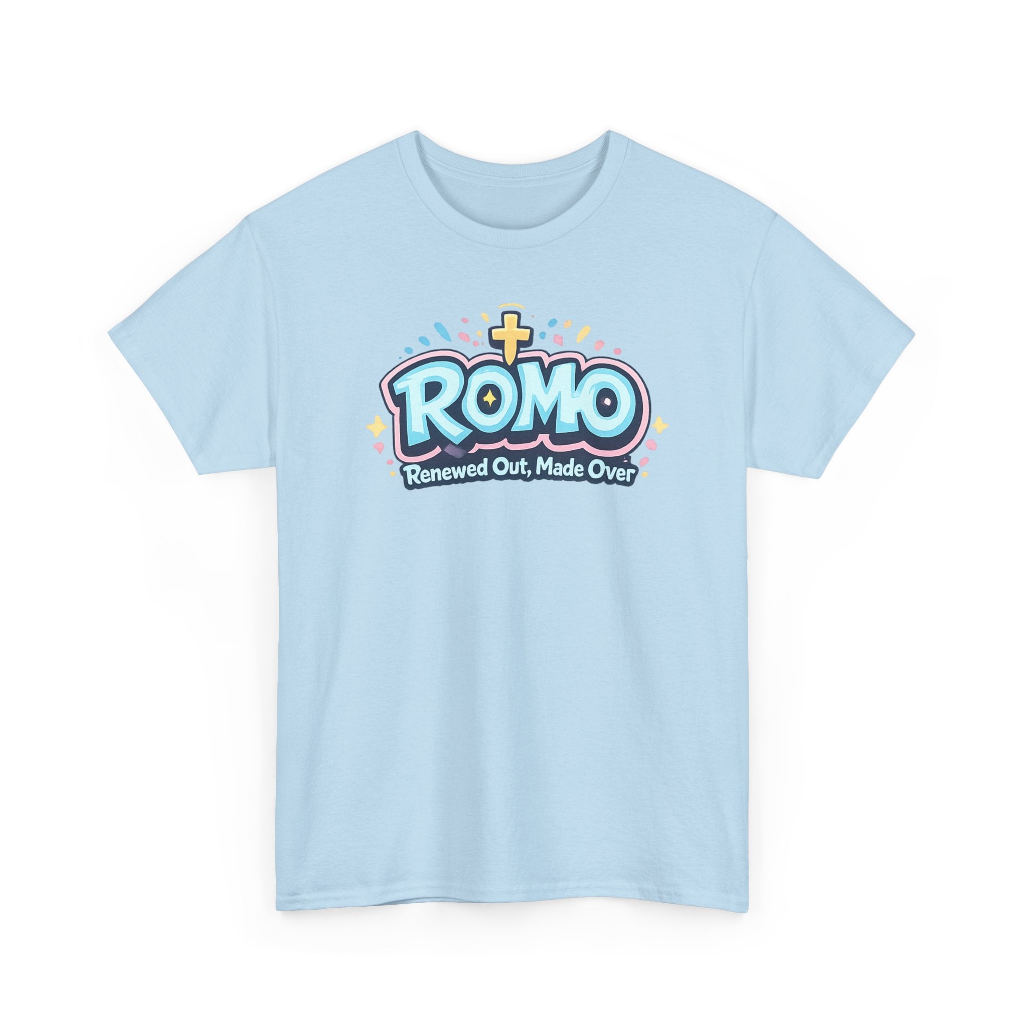 Renewed Out Made Over T‑Shirt — "Romo" Christian Faith Tee (Romans 12:2)
