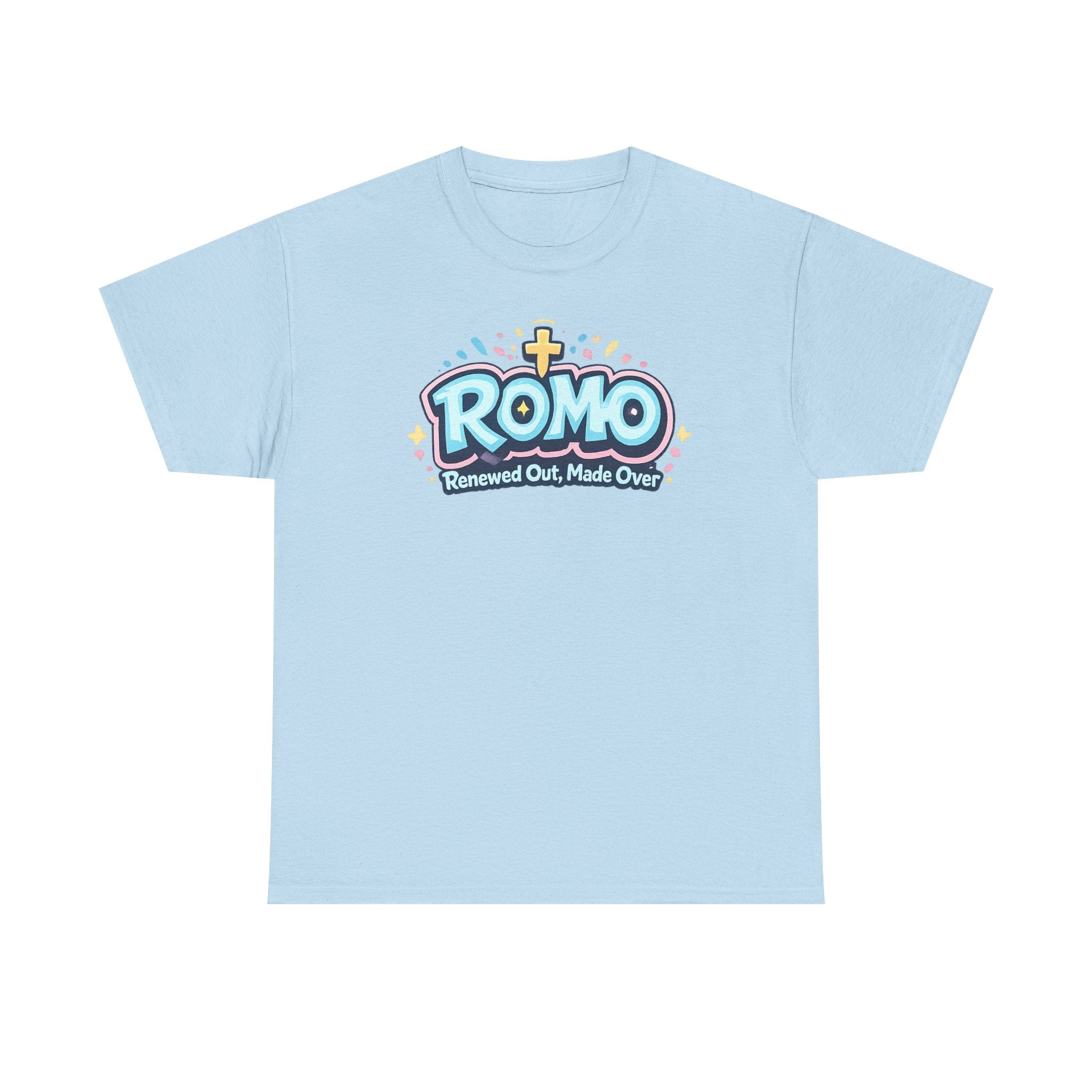 Renewed Out Made Over T‑Shirt — "Romo" Christian Faith Tee (Romans 12:2)