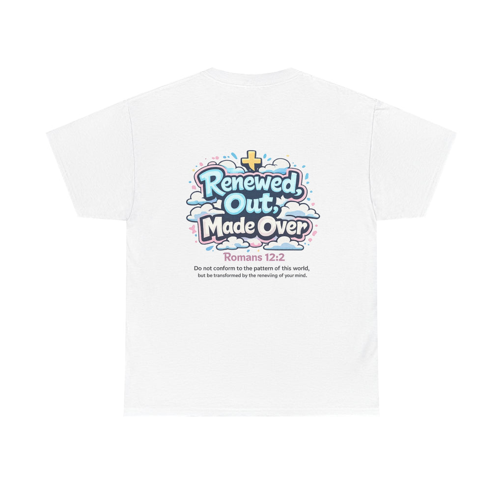 Renewed Out Made Over T‑Shirt — "Romo" Christian Faith Tee (Romans 12:2)