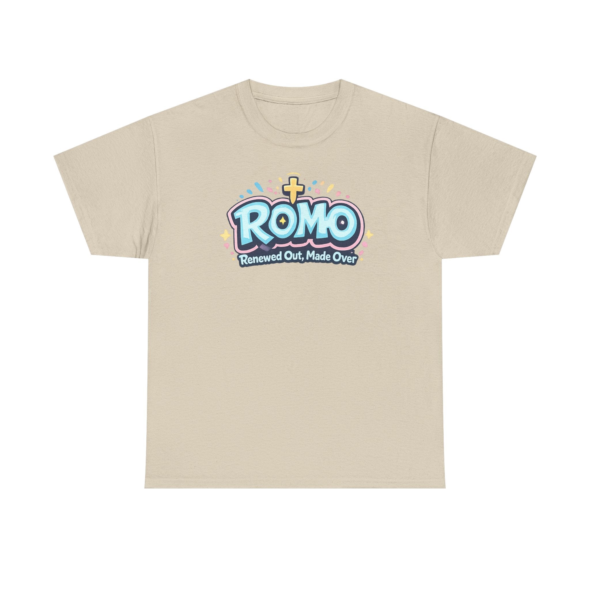 Renewed Out Made Over T‑Shirt — "Romo" Christian Faith Tee (Romans 12:2)