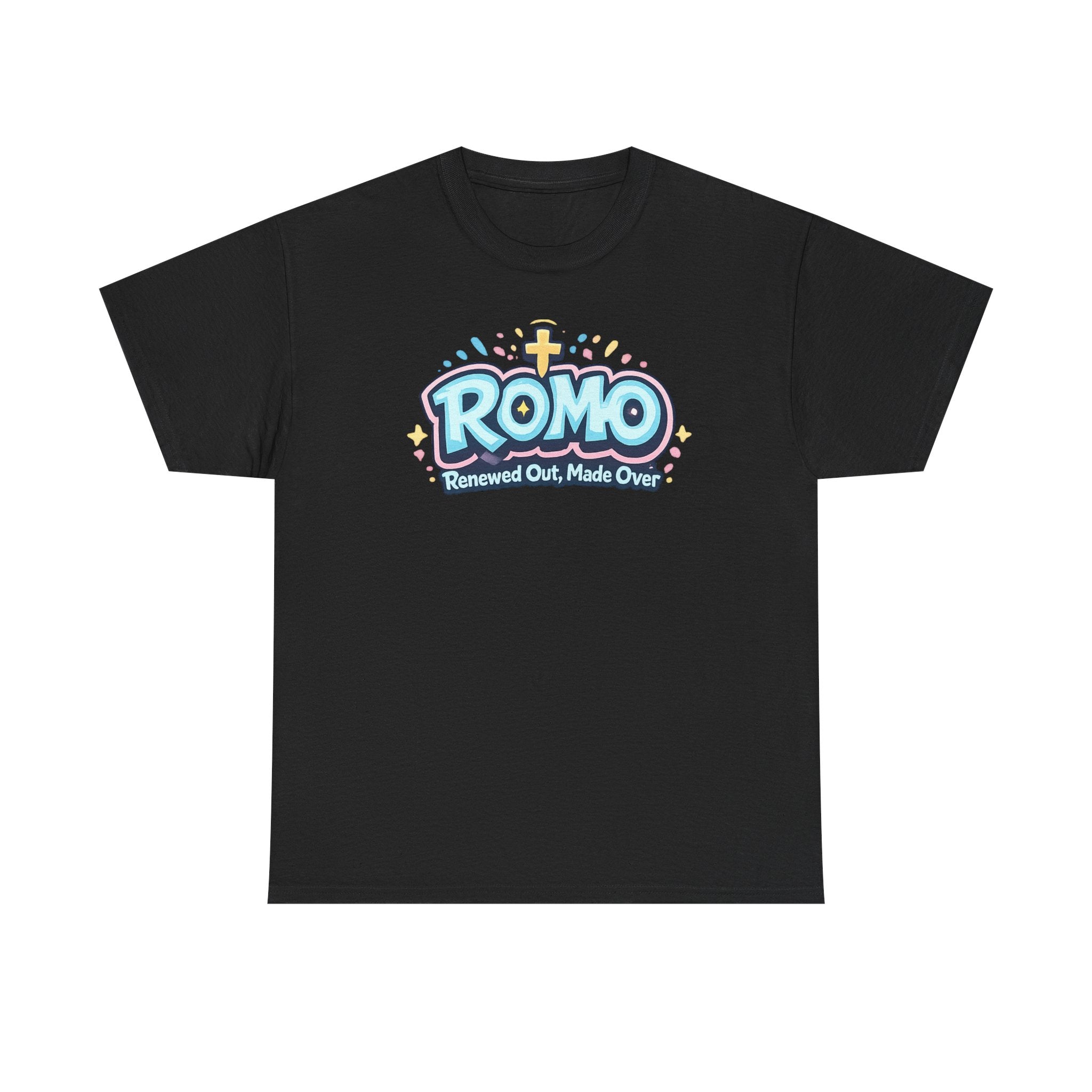 Renewed Out Made Over T‑Shirt — "Romo" Christian Faith Tee (Romans 12:2)