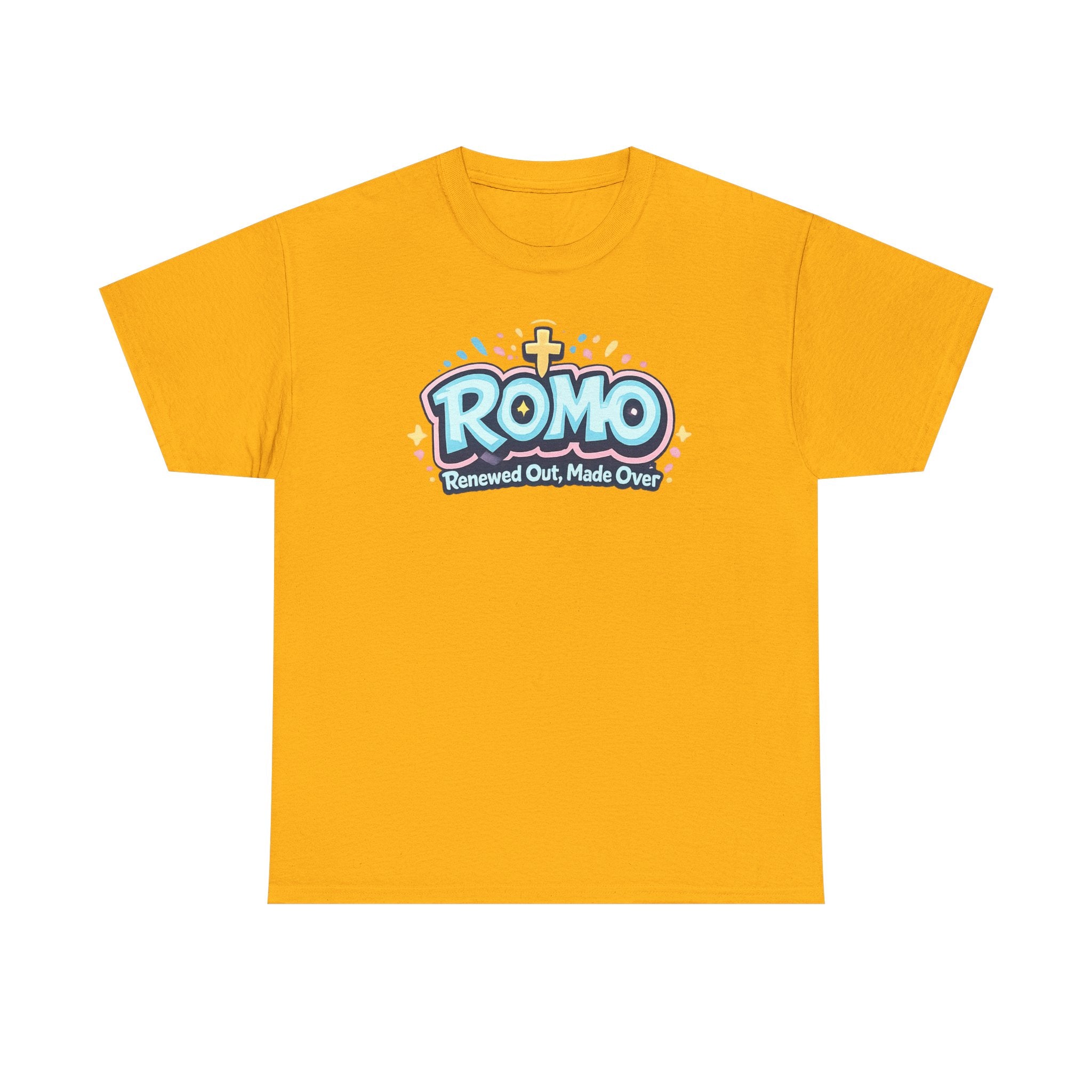 Renewed Out Made Over T‑Shirt — "Romo" Christian Faith Tee (Romans 12:2)