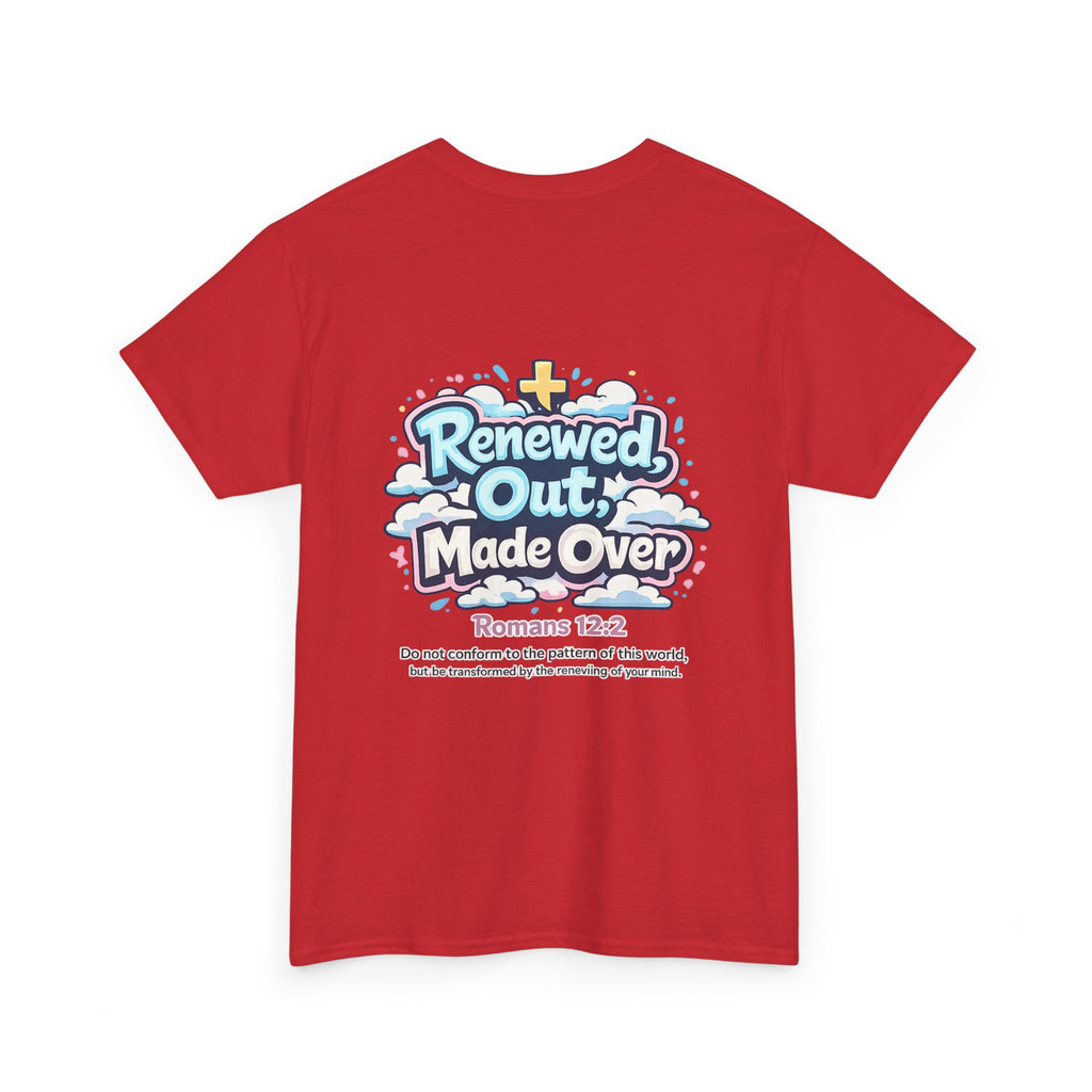 Renewed Out Made Over T‑Shirt — "Romo" Christian Faith Tee (Romans 12:2)