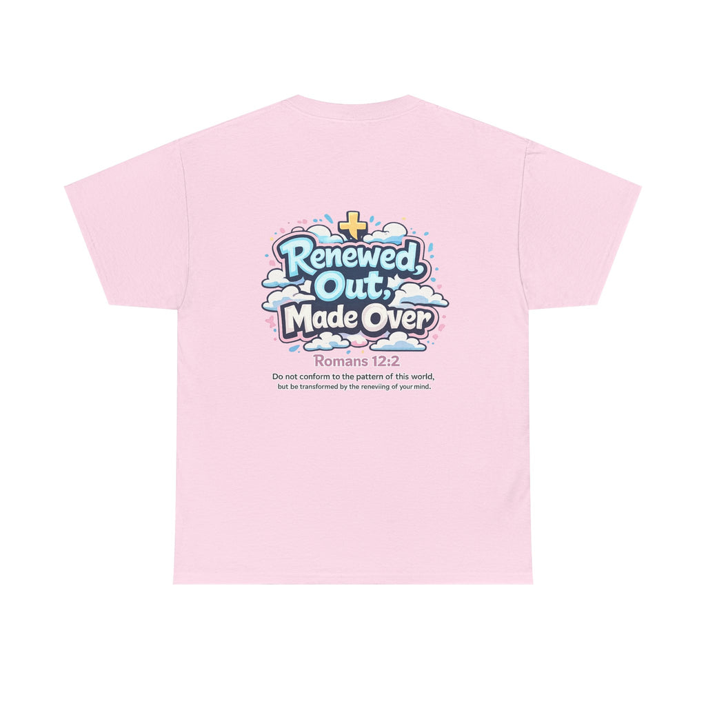 Renewed Out Made Over T‑Shirt — "Romo" Christian Faith Tee (Romans 12:2)