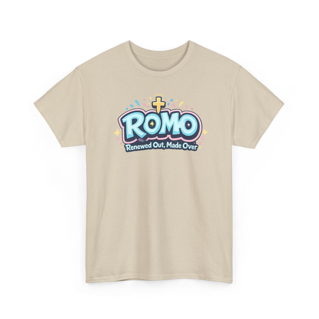 Renewed Out Made Over T‑Shirt — "Romo" Christian Faith Tee (Romans 12:2)