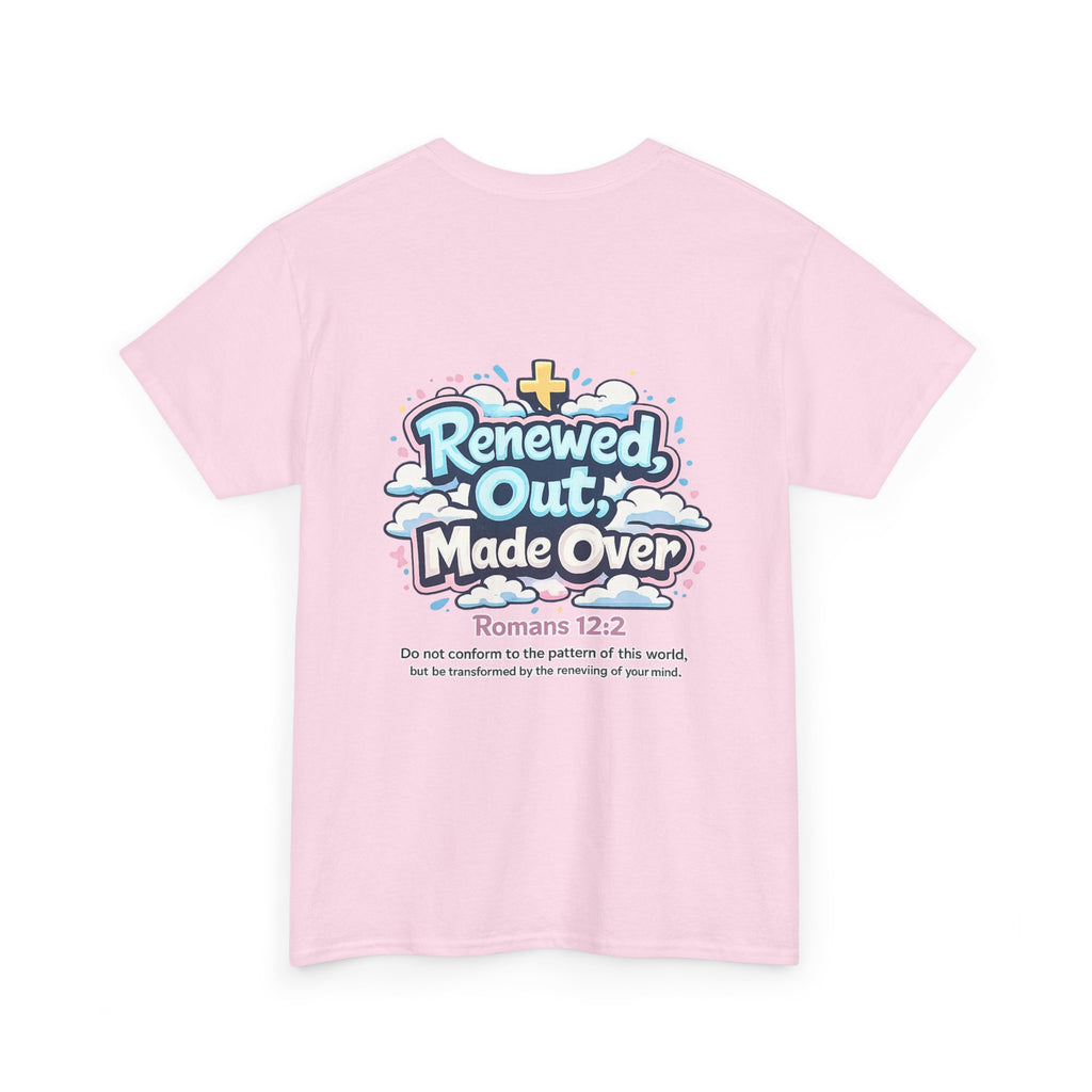 Renewed Out Made Over T‑Shirt — "Romo" Christian Faith Tee (Romans 12:2)
