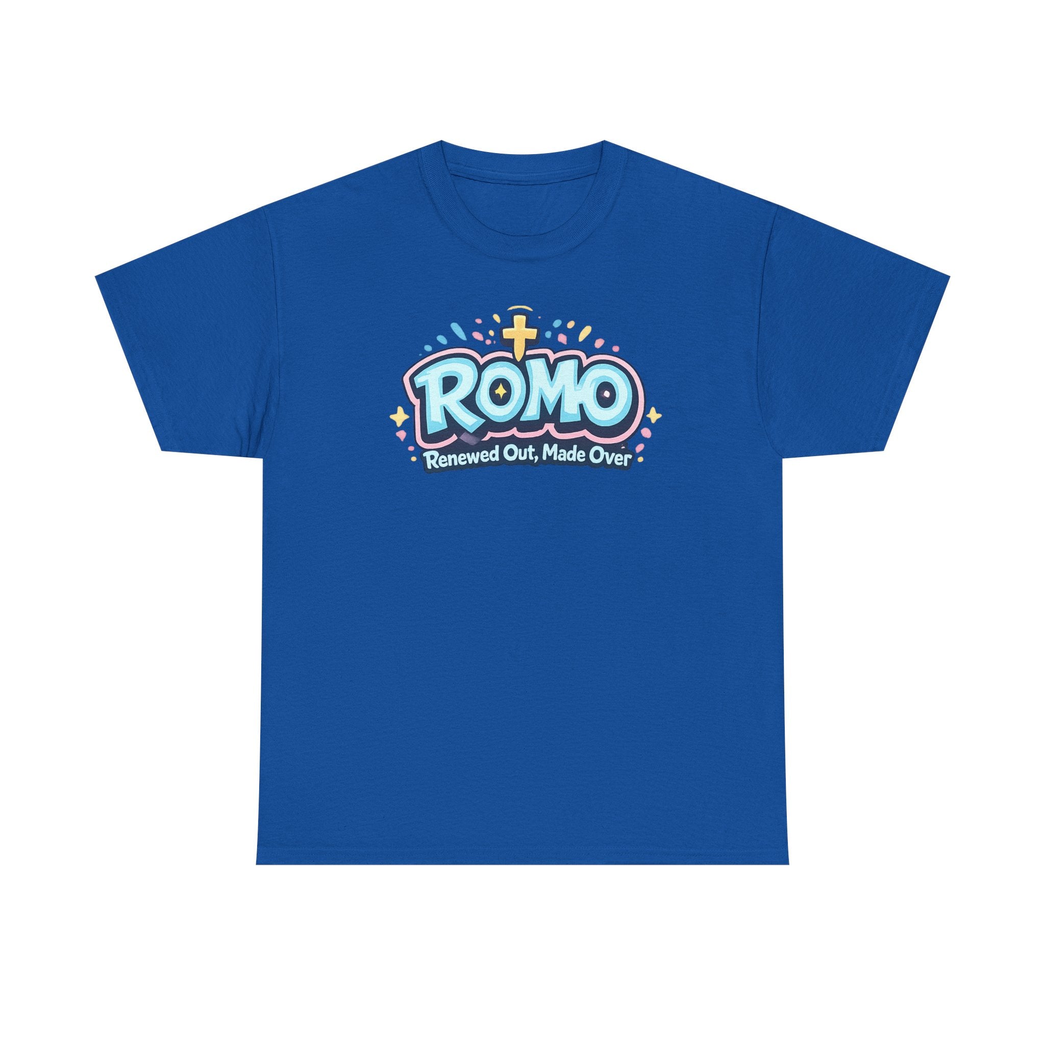 Renewed Out Made Over T‑Shirt — "Romo" Christian Faith Tee (Romans 12:2)