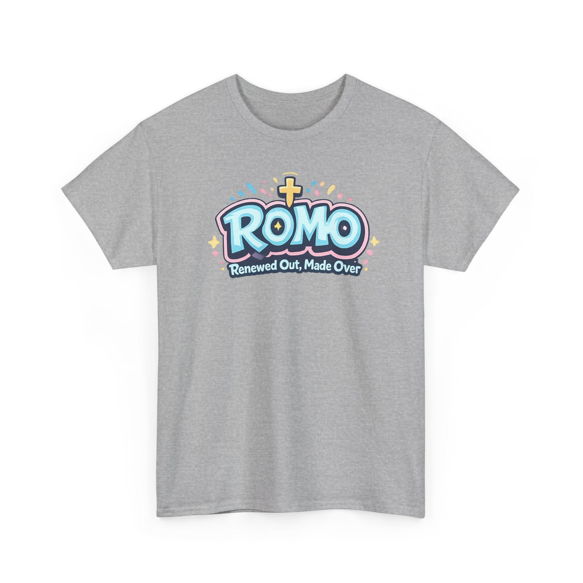 Renewed Out Made Over T‑Shirt — "Romo" Christian Faith Tee (Romans 12:2)