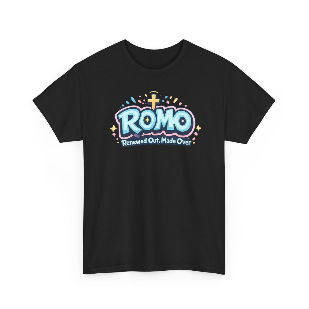 Renewed Out Made Over T‑Shirt — "Romo" Christian Faith Tee (Romans 12:2)