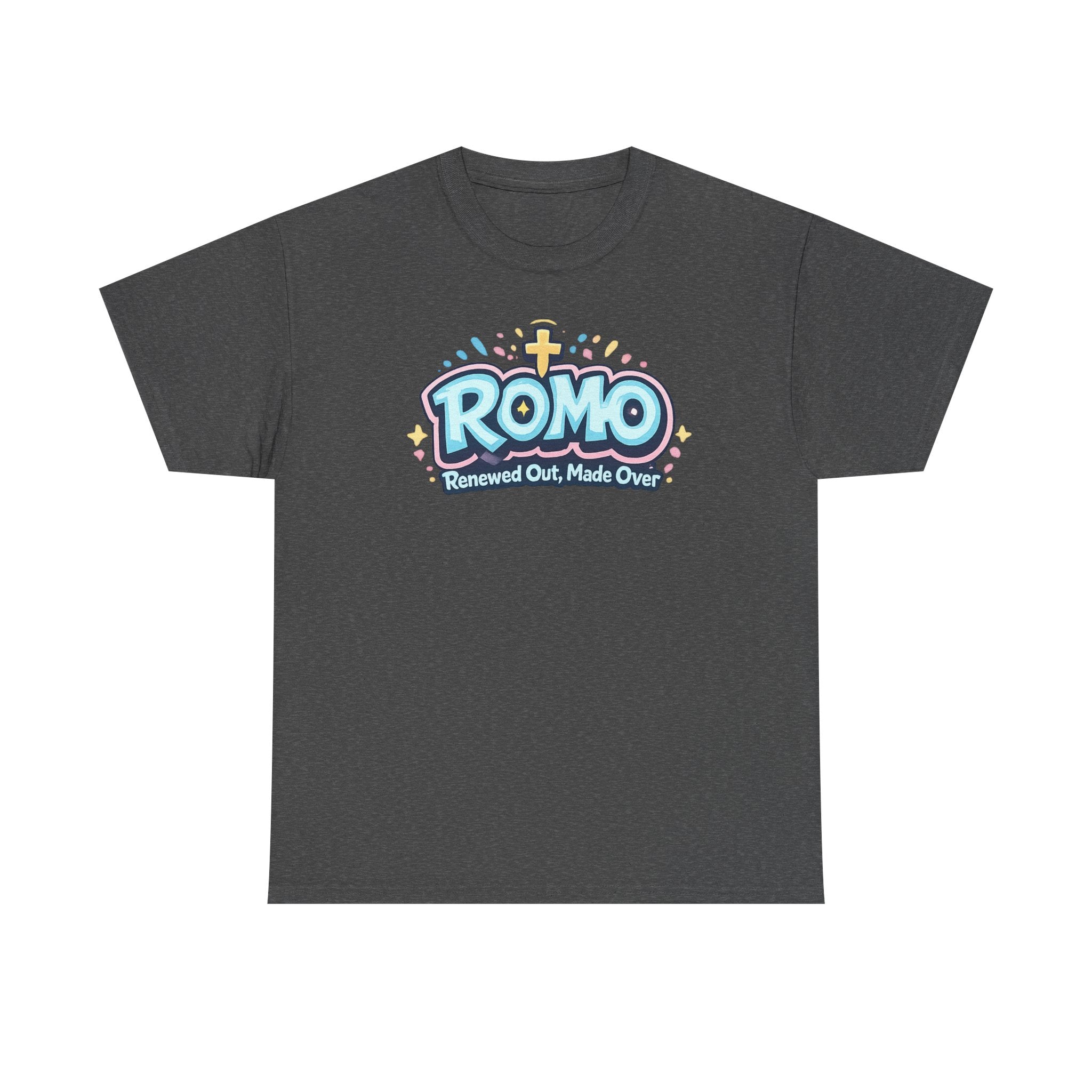 Renewed Out Made Over T‑Shirt — "Romo" Christian Faith Tee (Romans 12:2)