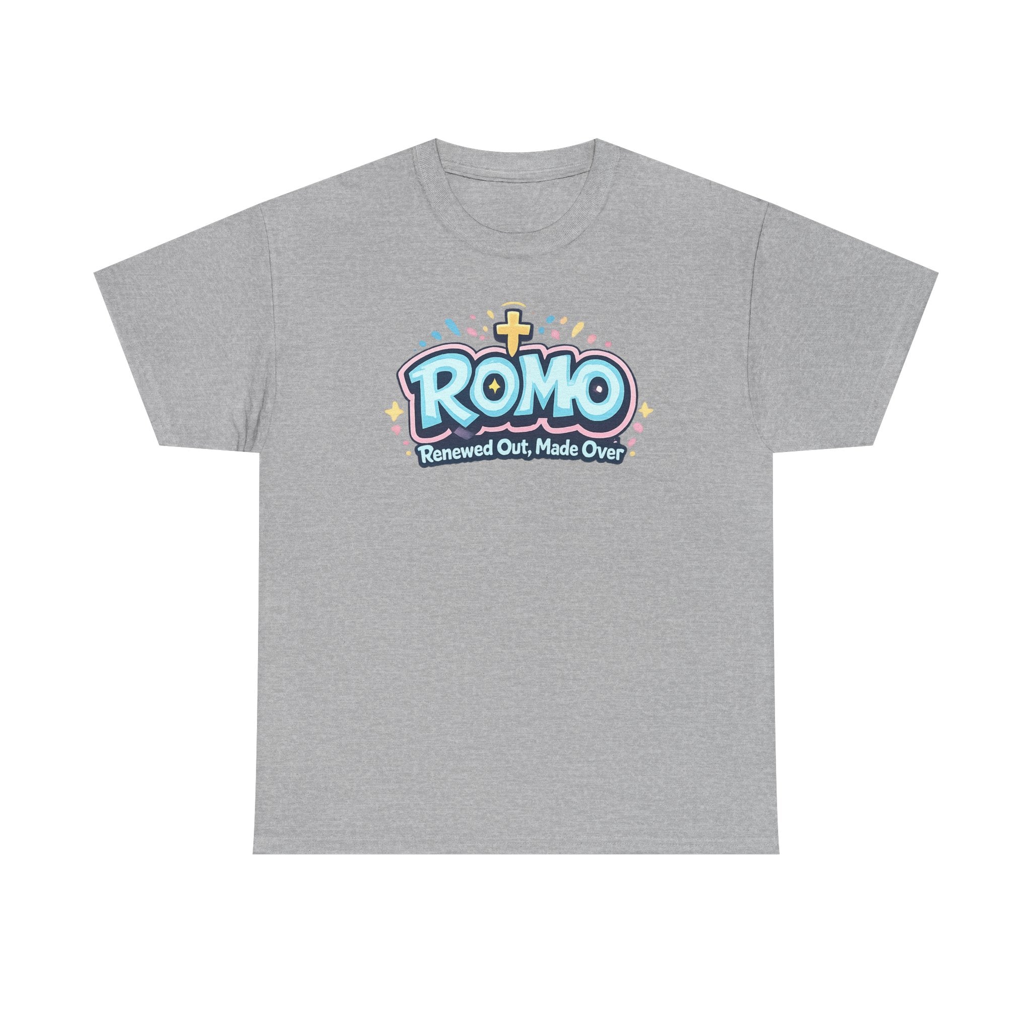 Renewed Out Made Over T‑Shirt — "Romo" Christian Faith Tee (Romans 12:2)