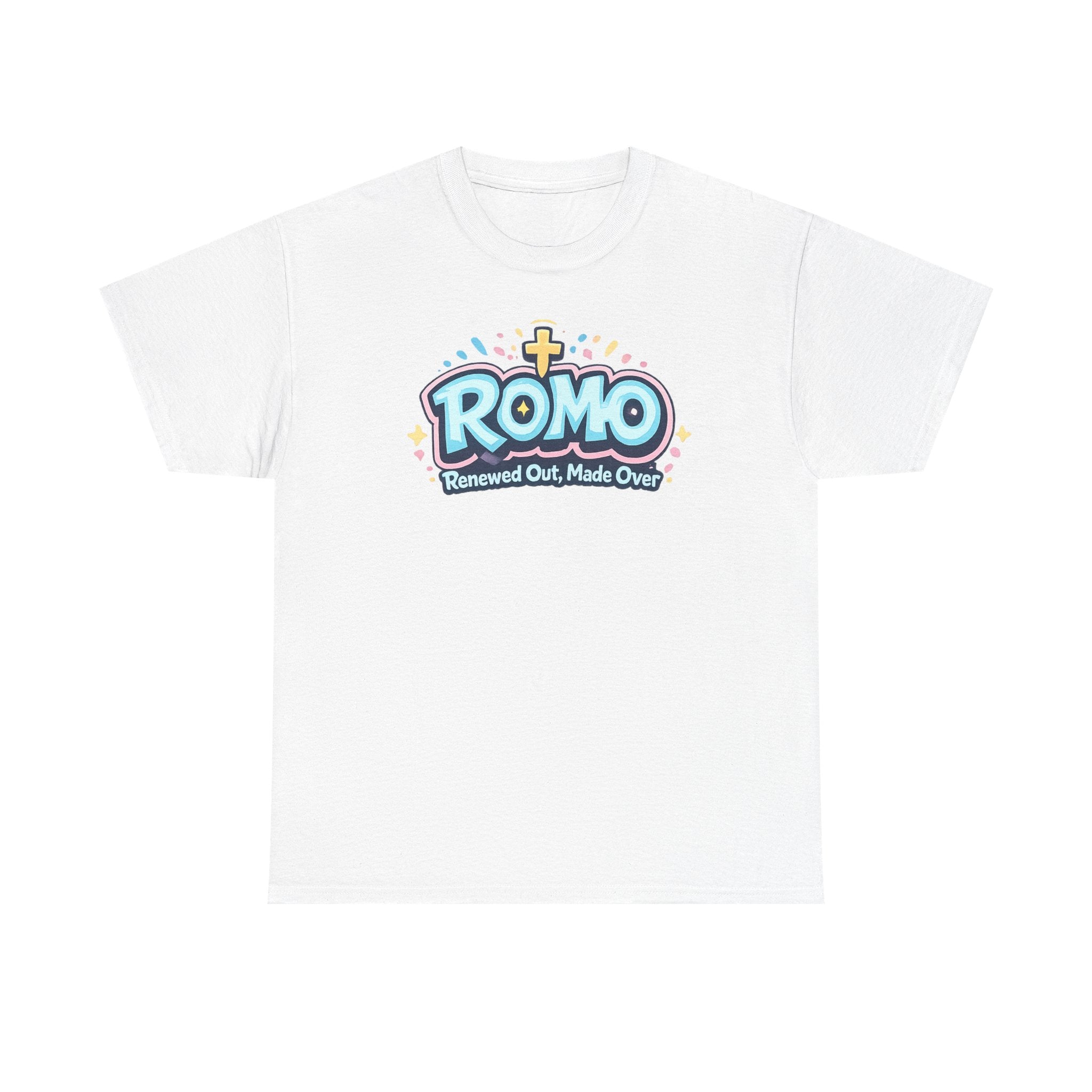 Renewed Out Made Over T‑Shirt — "Romo" Christian Faith Tee (Romans 12:2)