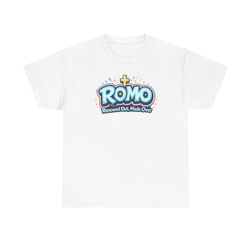 Renewed Out Made Over T‑Shirt — "Romo" Christian Faith Tee (Romans 12:2)