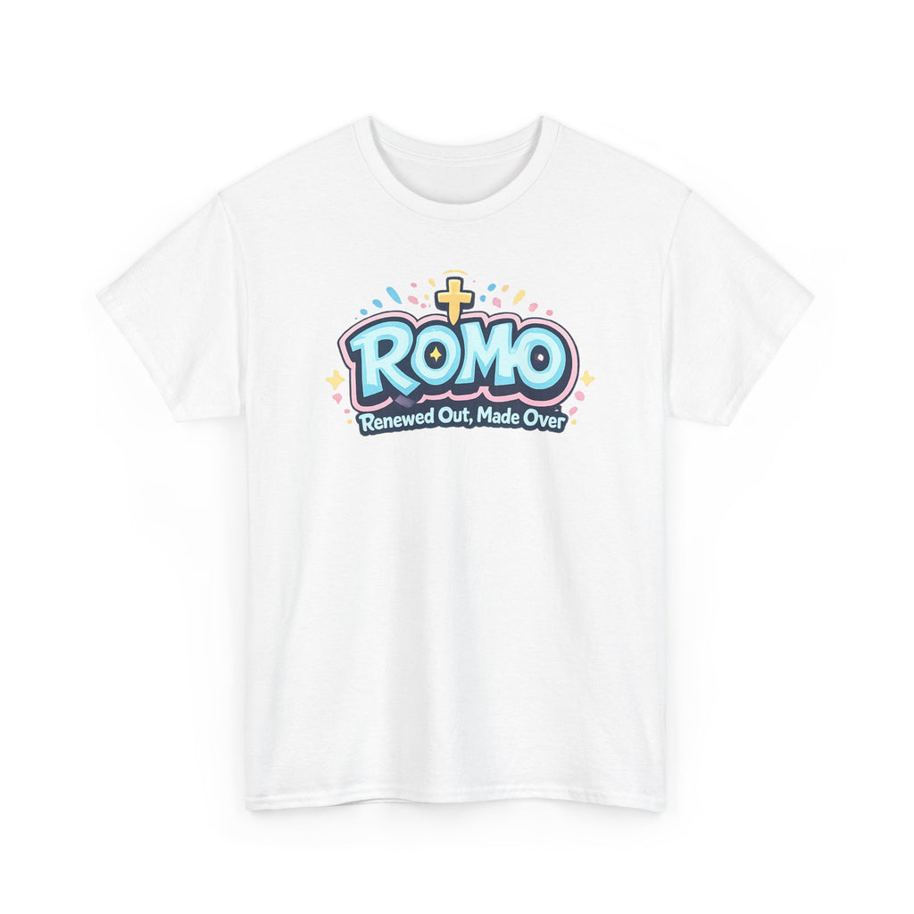 Renewed Out Made Over T‑Shirt — "Romo" Christian Faith Tee (Romans 12:2)