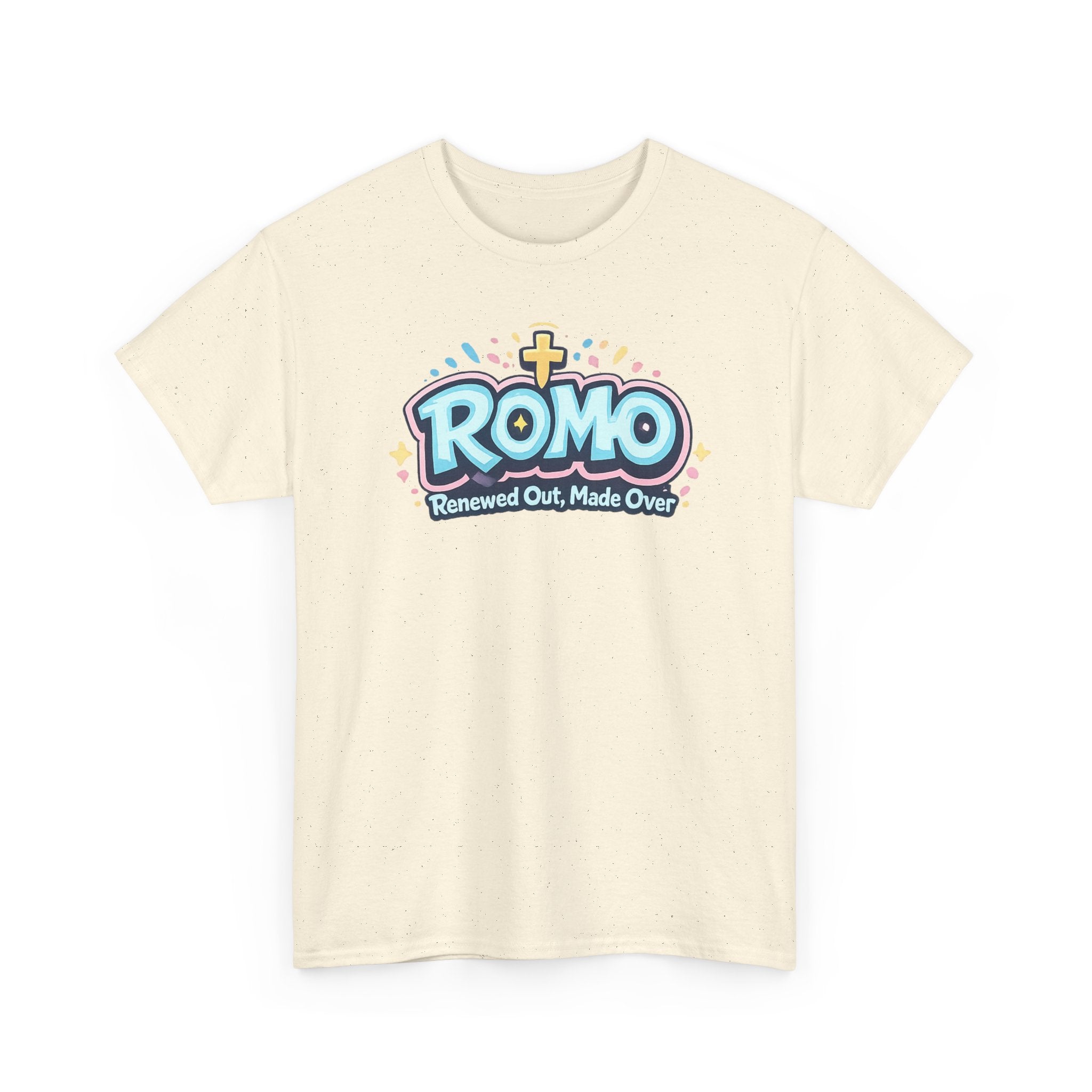 Renewed Out Made Over T‑Shirt — "Romo" Christian Faith Tee (Romans 12:2)