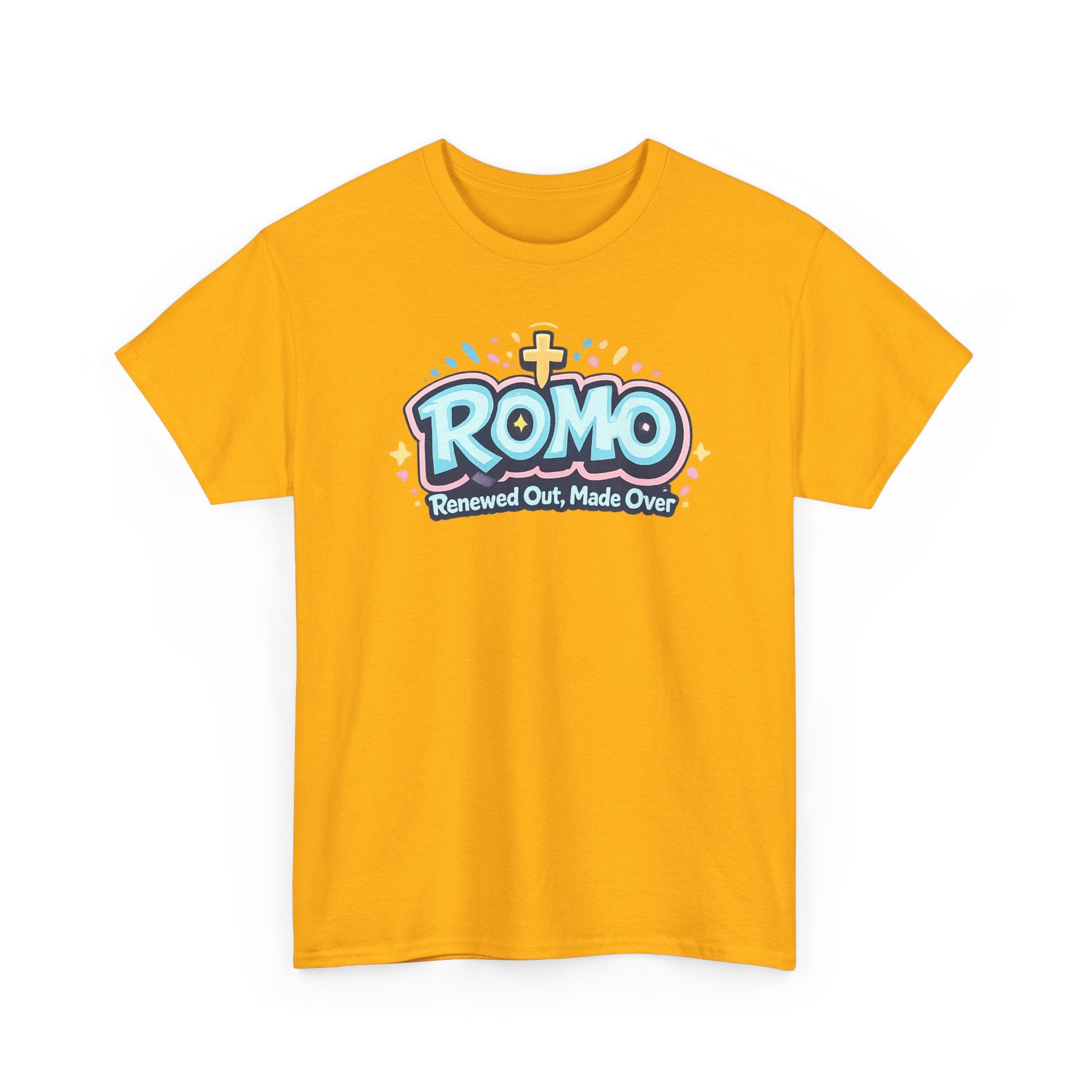 Renewed Out Made Over T‑Shirt — "Romo" Christian Faith Tee (Romans 12:2)