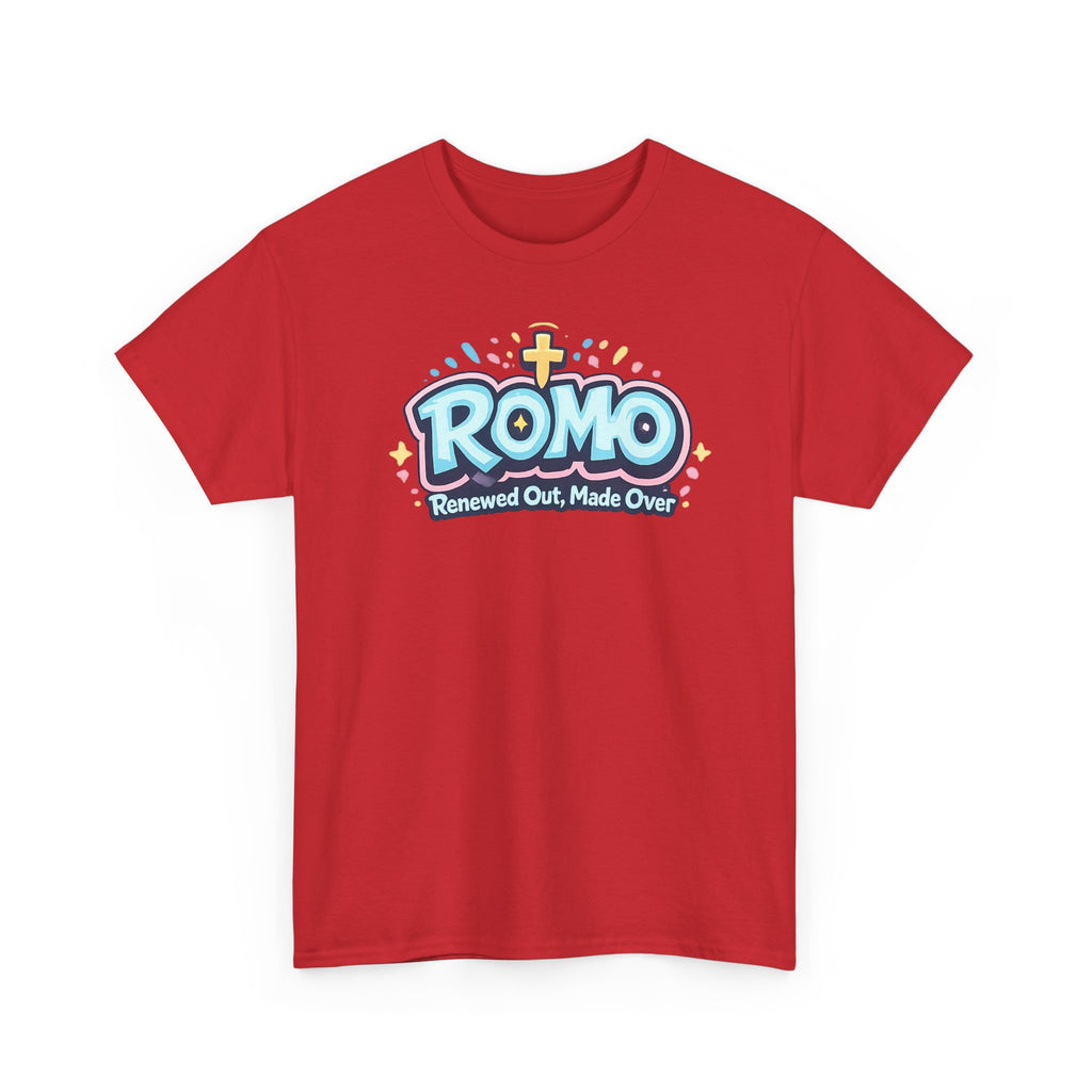 Renewed Out Made Over T‑Shirt — "Romo" Christian Faith Tee (Romans 12:2)